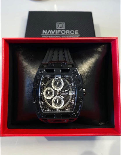 Naviforce chronograph sport & Luxury watch-Black and white edition